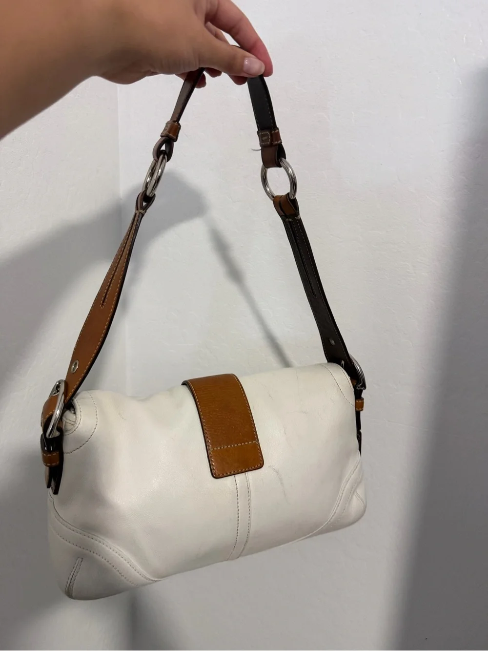 Vintage White Coach Leather SoHo